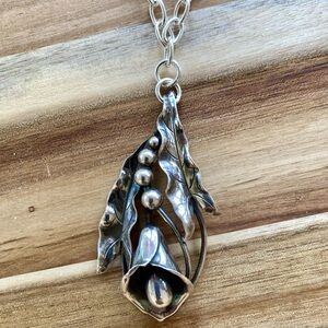Vintage Georg Jensen Sterling Calla Lily Pendant-Design #134